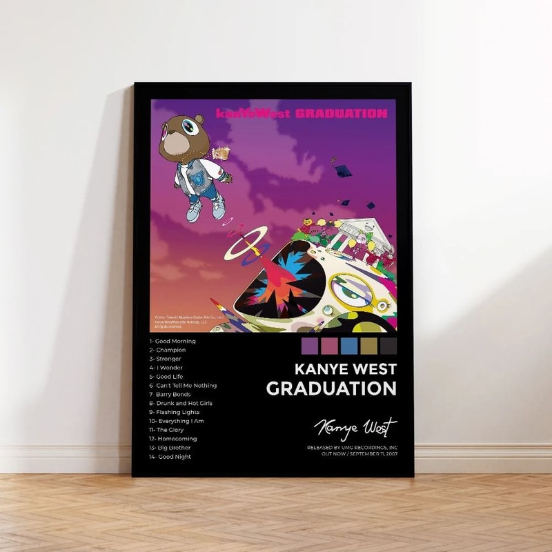 Kanye West Album Canvas Poster Hip Hop Wall Art Aesthetic Music Room Decor 5