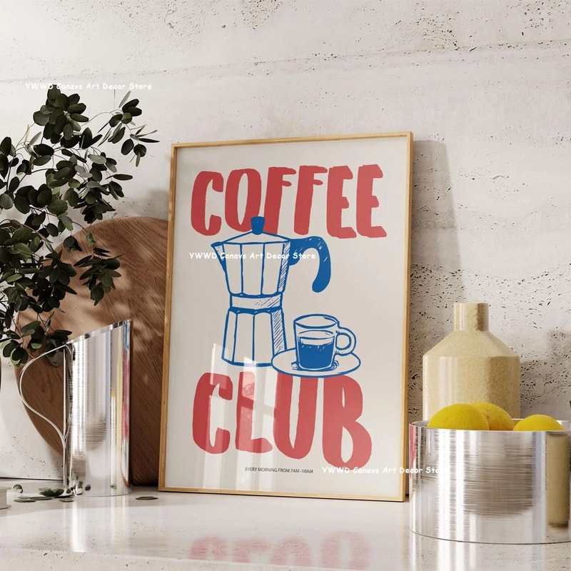 Bon Appetit Coffee Canvas Wall Art Modern Kitchen Poster Espresso Decor Print 24