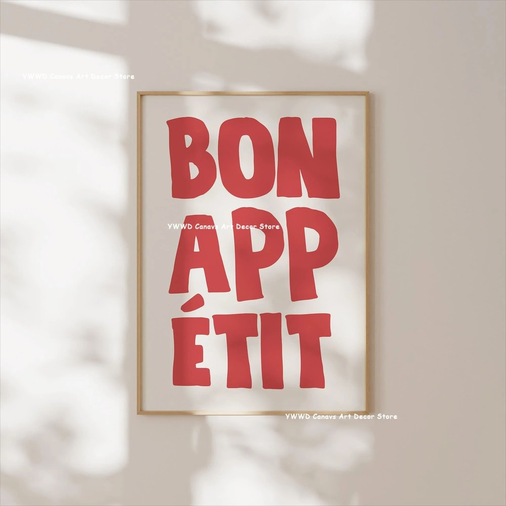 Bon Appetit Coffee Canvas Wall Art Modern Kitchen Poster Espresso Decor Print 28