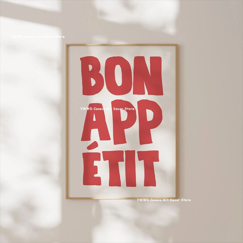 Bon Appetit Coffee Canvas Wall Art Modern Kitchen Poster Espresso Decor Print 28