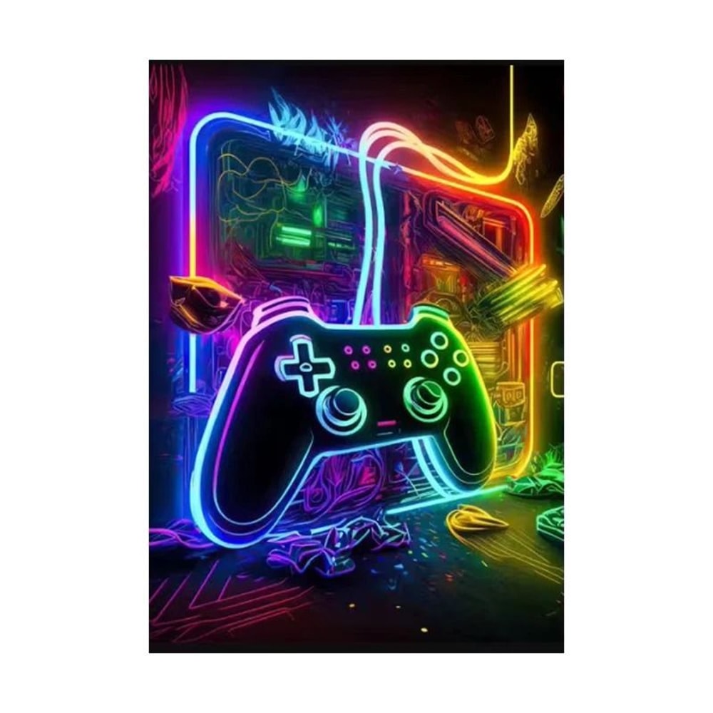 Gaming Room Wall Art Set 3 Piece Gamepad Canvas Posters Punk Style Decor 3
