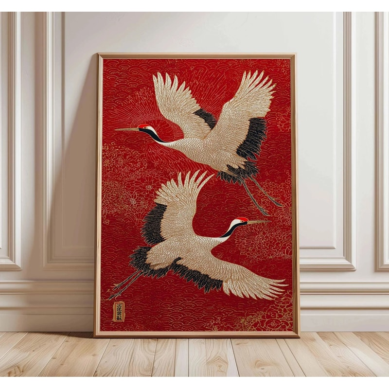 Japanese Wall Art Canvas Poster Asian Animal Decor For Modern Living Room 3