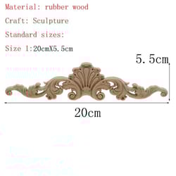 natural floral wood carved applique decorative trim for furniture and wall decor