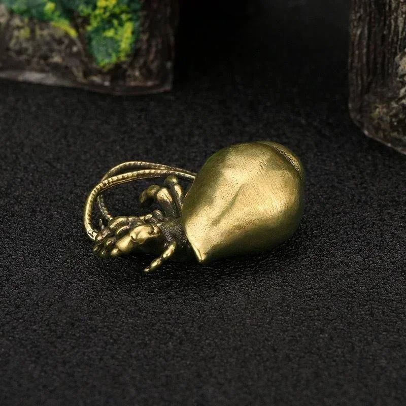 Vintage Brass Hermit Crab Figurine Nautical Desk Decor Ocean Themed Ornament 3