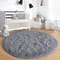 Fluffy Round Rug Black Shaggy Rug Soft Nursery Kids Room Carpet 11