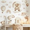 Teddy Bear Wall Sticker Boho Nursery Wall Decals Watercolor Kids Room Decor 0