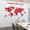 3D World Map Wall Sticker Acrylic World Map Decor Modern Wall Art 7