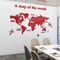 3D World Map Wall Sticker Acrylic World Map Decor Modern Wall Art 7