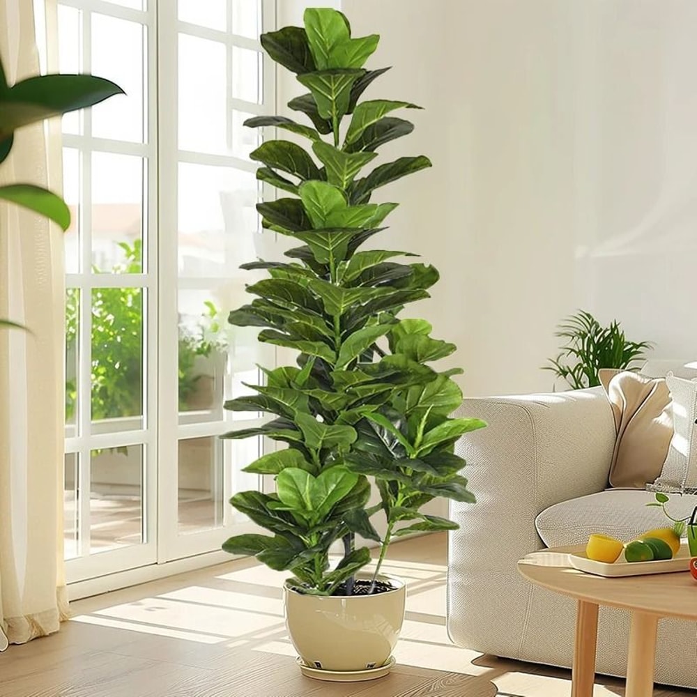 Artificial Fiddle Leaf Fig Tree Large Faux Tropical Plant Indoor Home Decor 8