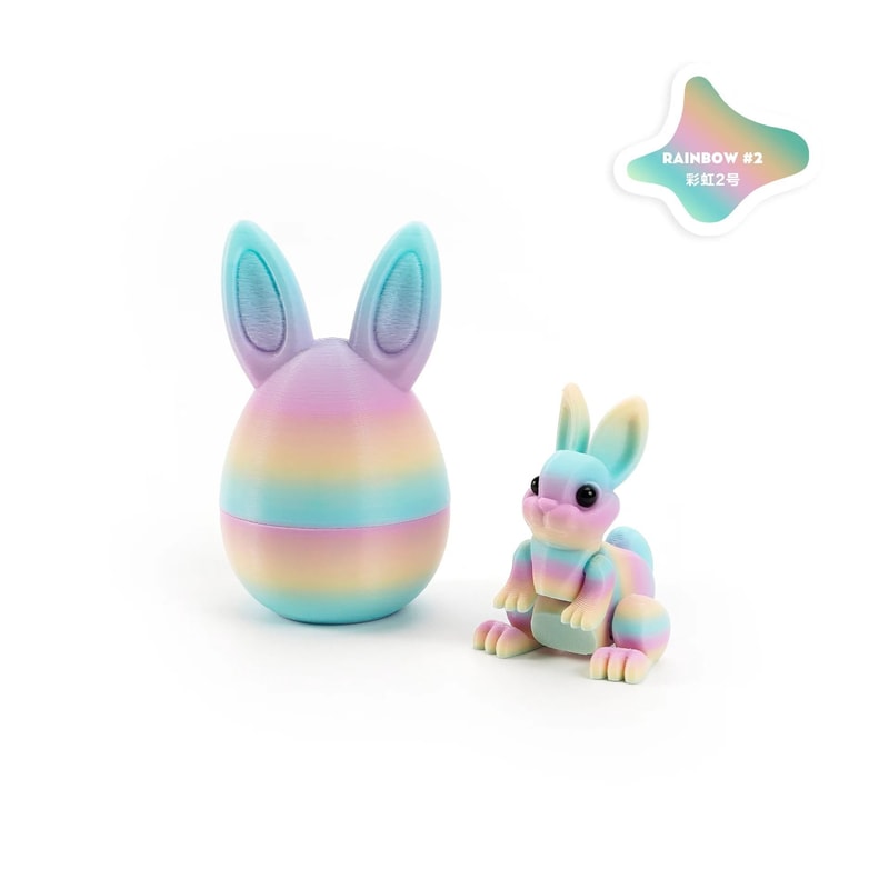 Easter Rabbit Ornament 3D Printed Bunny Decor Egg Desktop Figurine 8