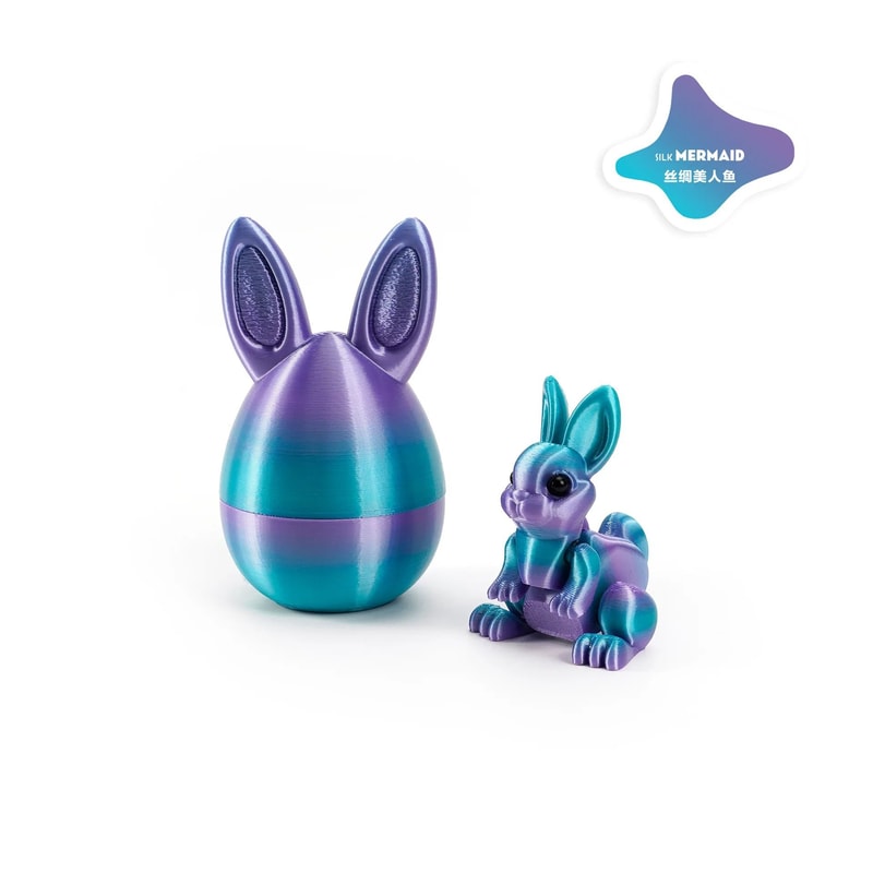 Easter Rabbit Ornament 3D Printed Bunny Decor Egg Desktop Figurine 3
