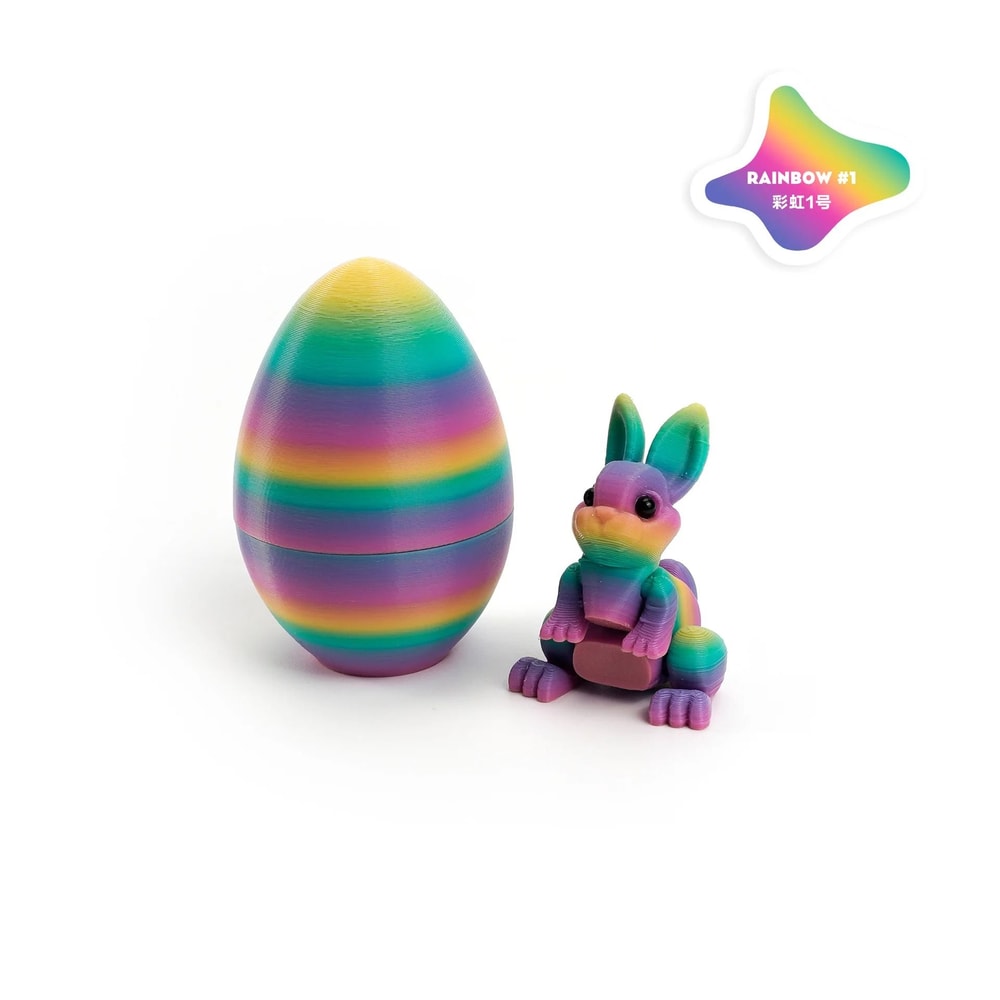 Easter Rabbit Ornament 3D Printed Bunny Decor Egg Desktop Figurine 21