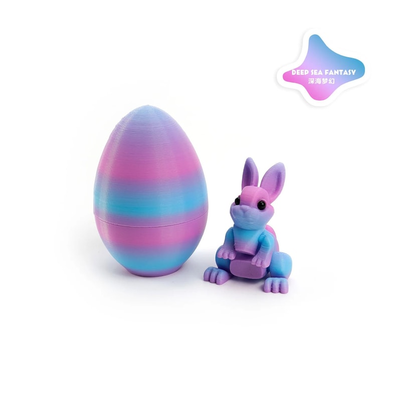 Easter Rabbit Ornament 3D Printed Bunny Decor Egg Desktop Figurine 17