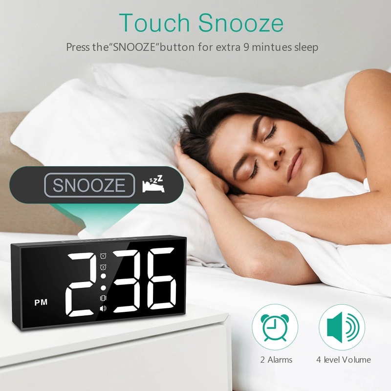 ORIA Vibrating Alarm Clock With Bed Shaker Loud Alarm Clock For Heavy Sleepers 2