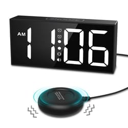 oria vibrating alarm clock with bed shaker loud alarm clock for heavy sleepers