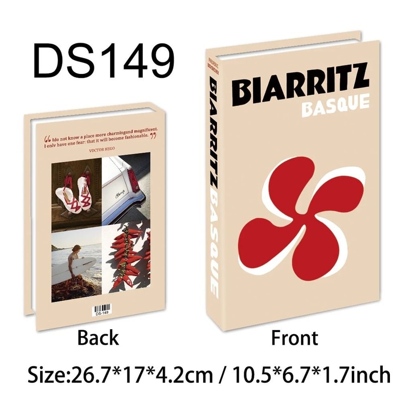 Travel Style Fake Book Decor Storage Box Decorative Coffee Table Book Box 22