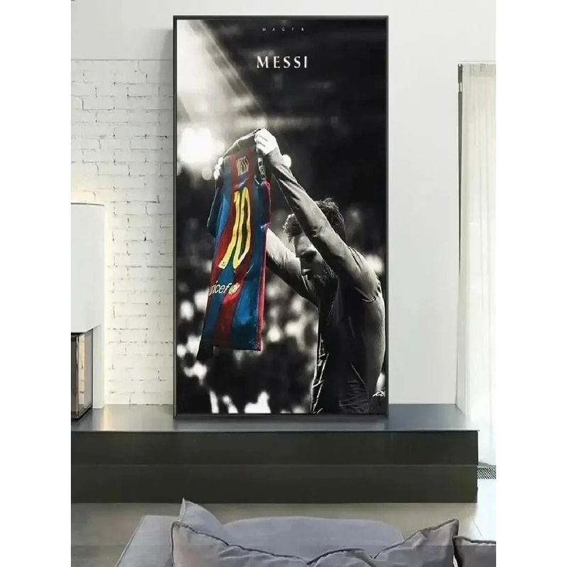 Lionel Messi Wall Art Canvas Poster Vintage Football Star Decor 5