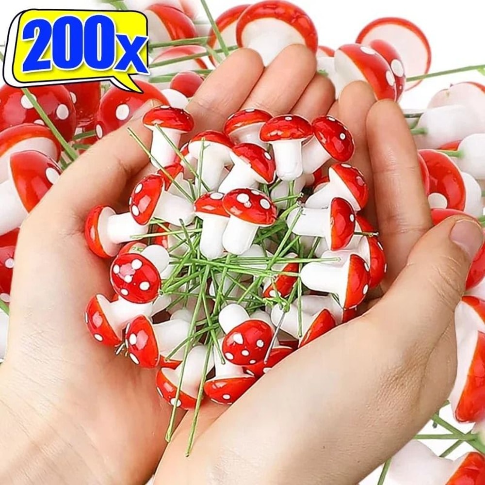 Mini Mushroom Figurines Fairy Garden Bonsai Miniature Decor Set 7