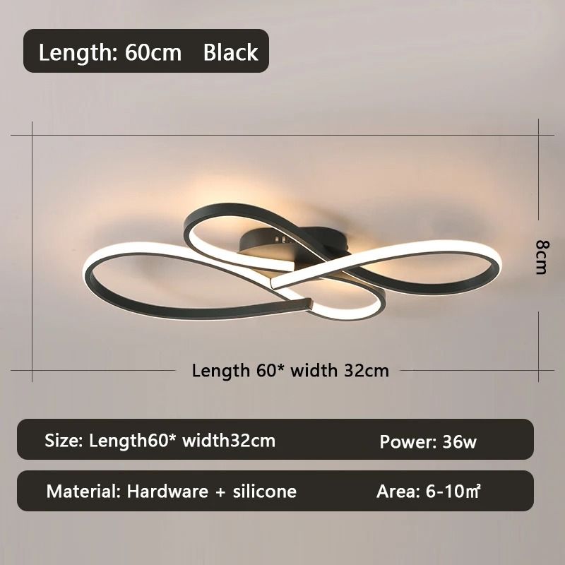 Modern LED Ceiling Chandelier Black Minimalist Ceiling Light Fixture 1