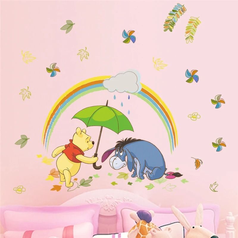 Winnie The Pooh Wall Sticker Cute Cartoon Kids Room Wall Decal 12