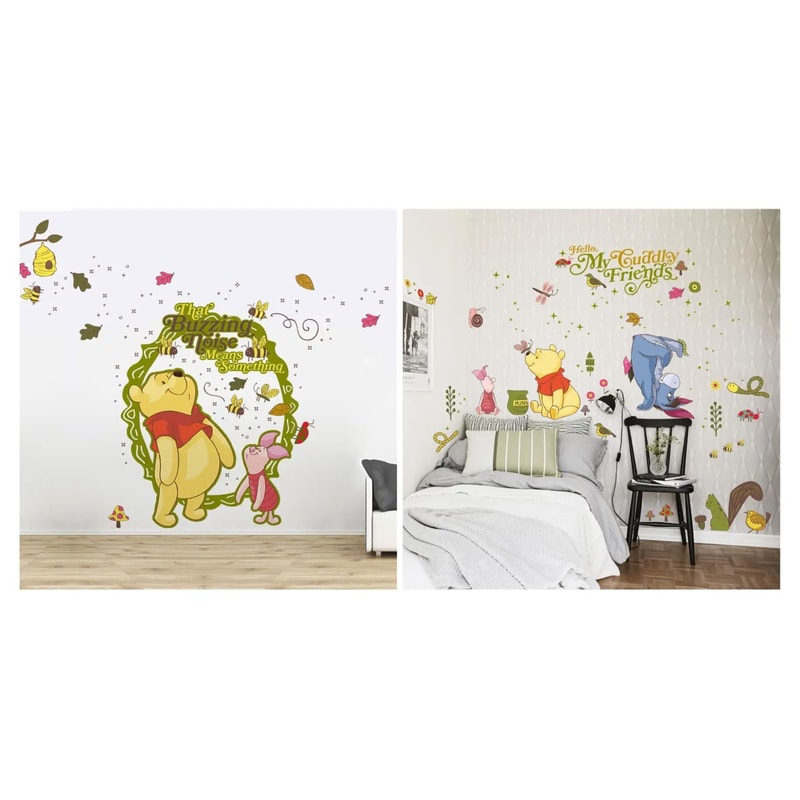 Winnie The Pooh Wall Sticker Cute Cartoon Kids Room Wall Decal 14