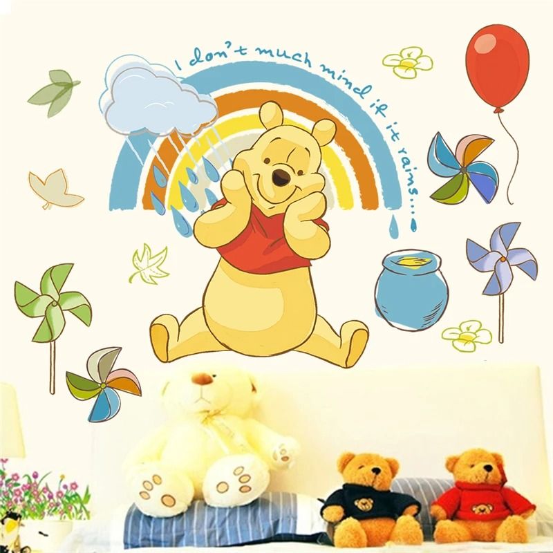 Winnie The Pooh Wall Sticker Cute Cartoon Kids Room Wall Decal 15