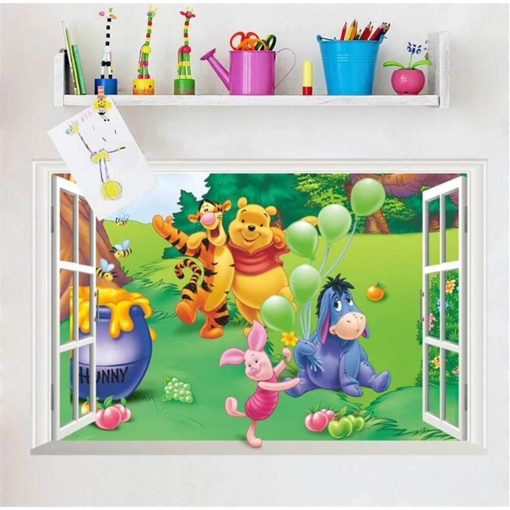 Winnie The Pooh Wall Sticker Cute Cartoon Kids Room Wall Decal 16