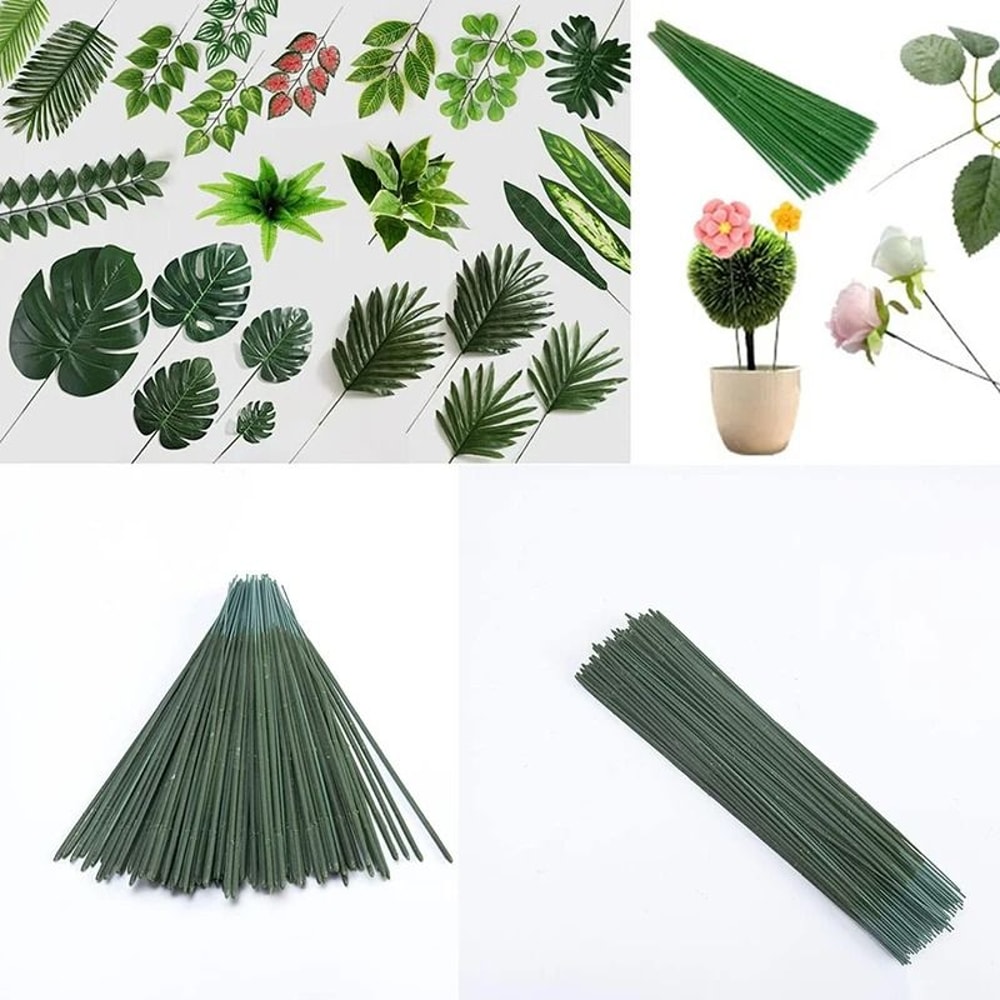Artificial Flower Stems Plastic Flower Stem Rods For DIY Floral Crafts 7