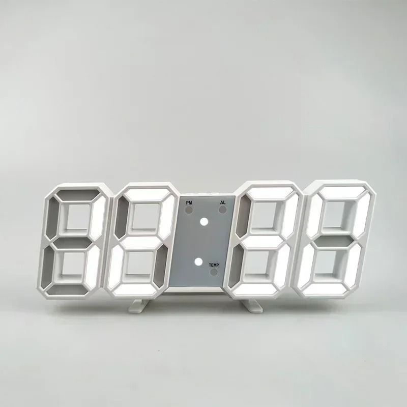 3D LED Digital Wall Clock With Temperature Date And Alarm Display 2