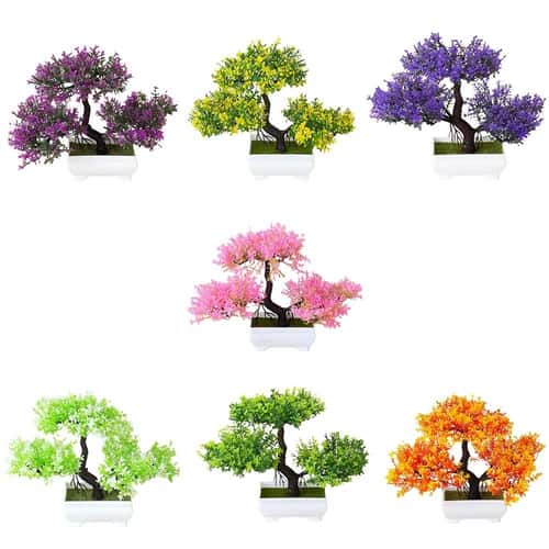 Artificial Bonsai Plant Mini Potted Tree Tabletop Decor