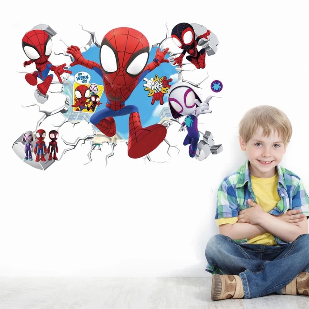 Spiderman Wall Stickers Cute Superhero Kids Room Wall Decals 10