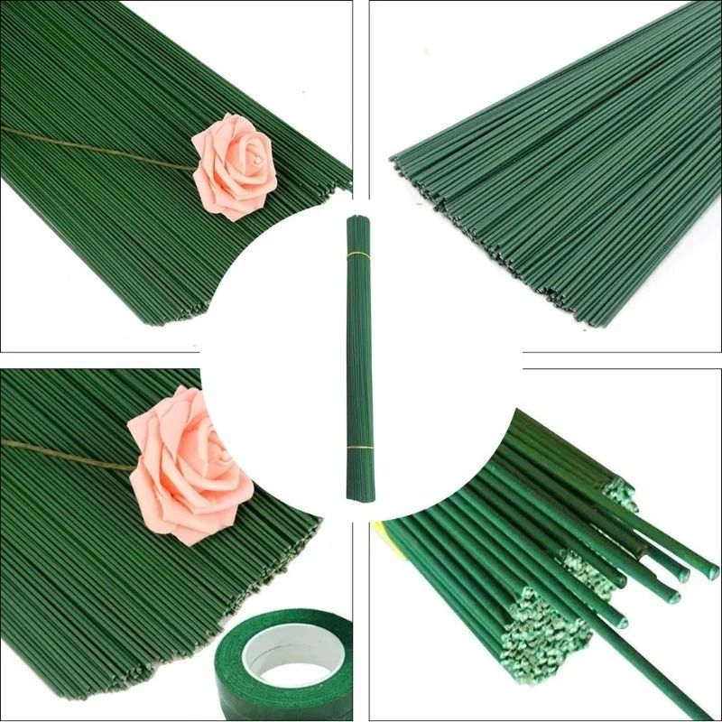Bendable Artificial Flower Stems Floral Wire Rods For DIY Crafts 7