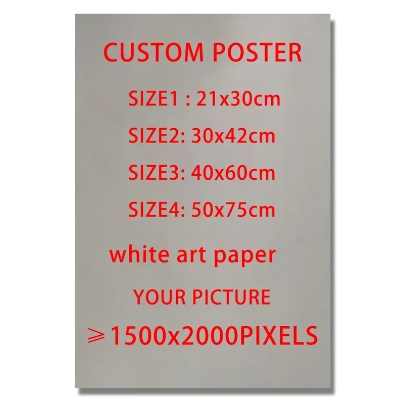 Custom Anime Poster Personalized Wall Art Matte Paper Character Print 0
