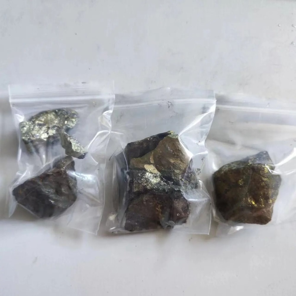 Natural Chalcopyrite Crystal Mineral Specimen Raw Copper Ore Stone Sample 1