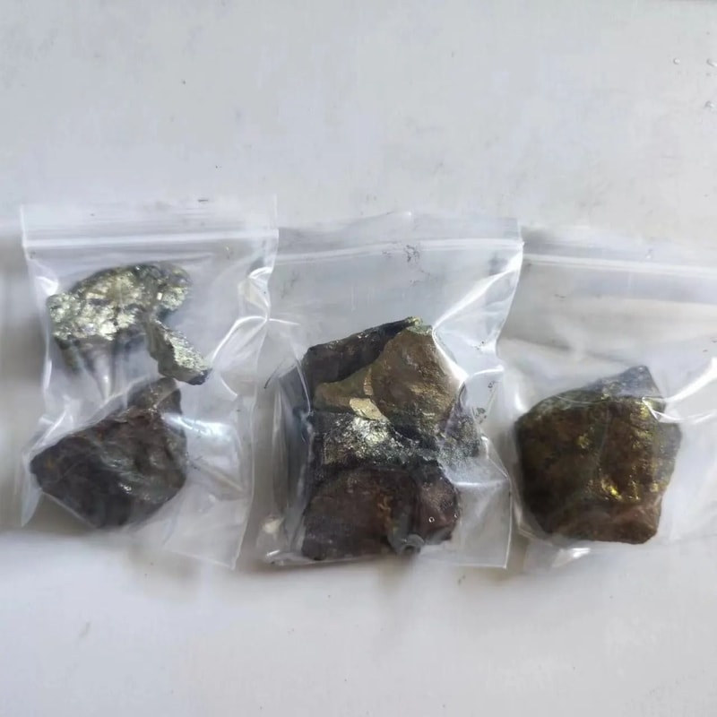 Natural Chalcopyrite Crystal Mineral Specimen Raw Copper Ore Stone Sample 1