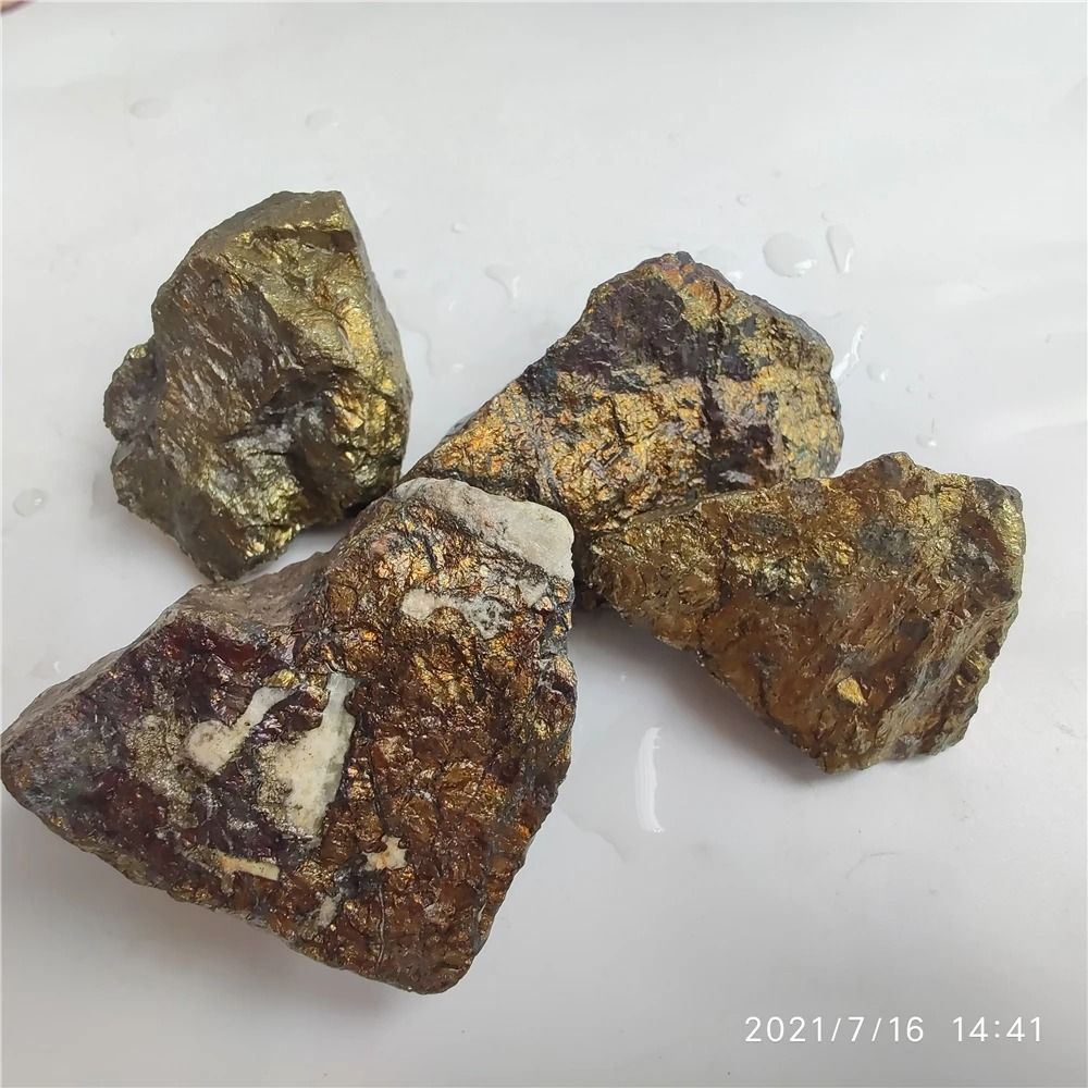 Natural Chalcopyrite Crystal Mineral Specimen Raw Copper Ore Stone Sample 2