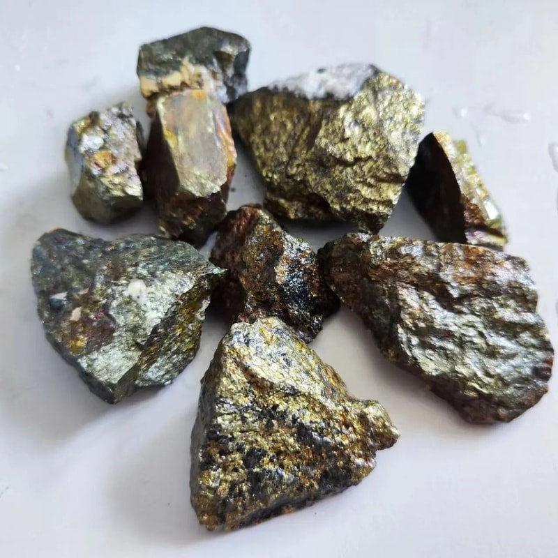 Natural Chalcopyrite Crystal Mineral Specimen Raw Copper Ore Stone Sample 4