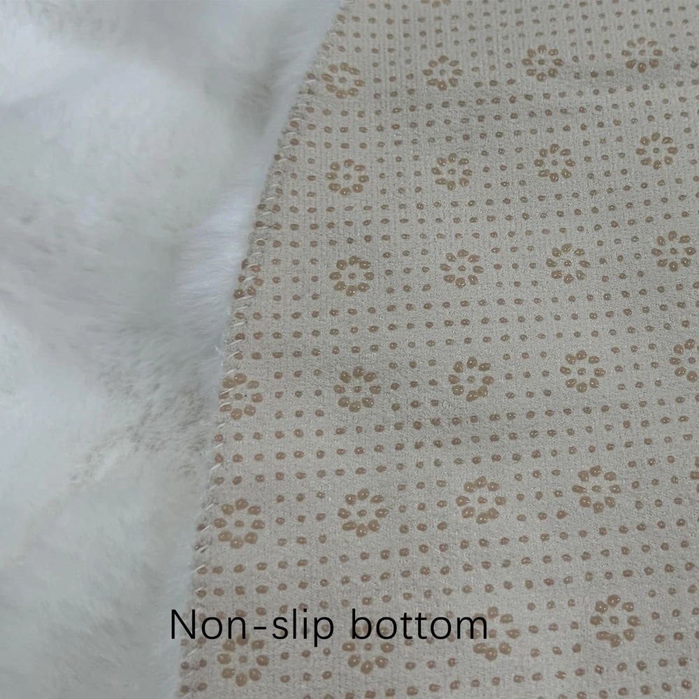 Fluffy Round Rug Faux Fur Carpet Soft Plush Kids Play Mat 9