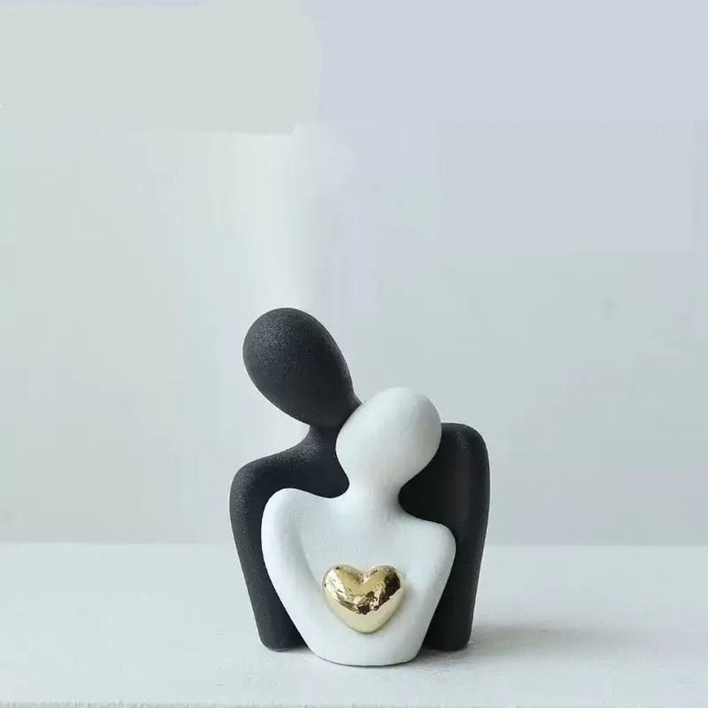 Romantic Couple Statue Love Embrace Figurine Home Decor Gift 3