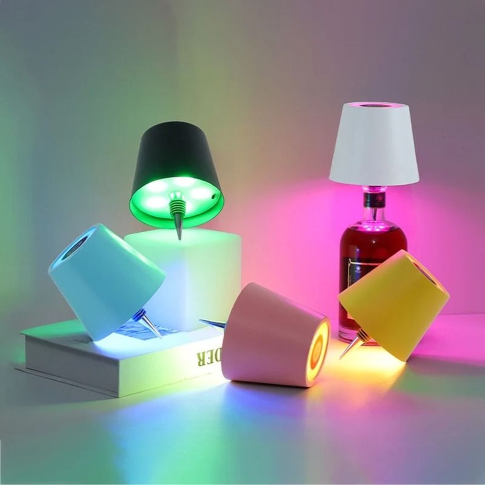 Wireless LED Wine Bottle Lamp Touch Control Rechargeable Table Light 10