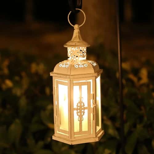 Vintage Lantern Candle Holder Metal Hanging Lantern Decorative Indoor Outdoor Decor