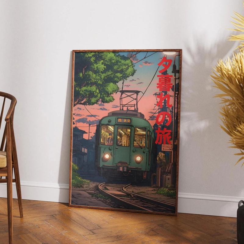 Japanese Wall Art Tokyo Rainy Night Poster Cityscape Canvas Print For Modern Home Decor 21