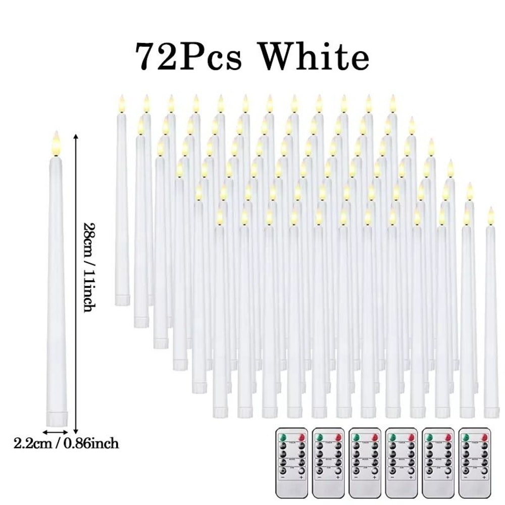 Flameless Taper Candles Battery Operated LED Flickering Candles For Wedding And Home Decor 9