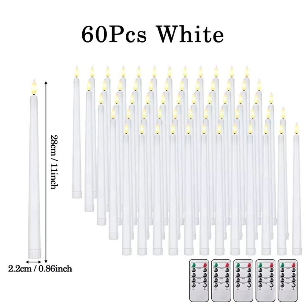 Flameless Taper Candles Battery Operated LED Flickering Candles For Wedding And Home Decor 7