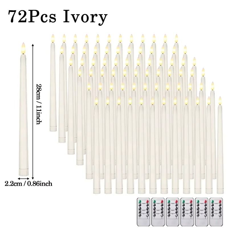 Flameless Taper Candles Battery Operated LED Flickering Candles For Wedding And Home Decor 10
