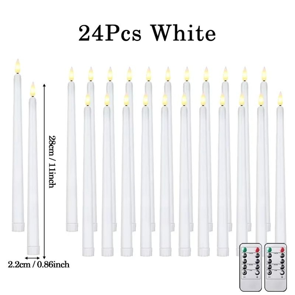 Flameless Taper Candles Battery Operated LED Flickering Candles For Wedding And Home Decor 3