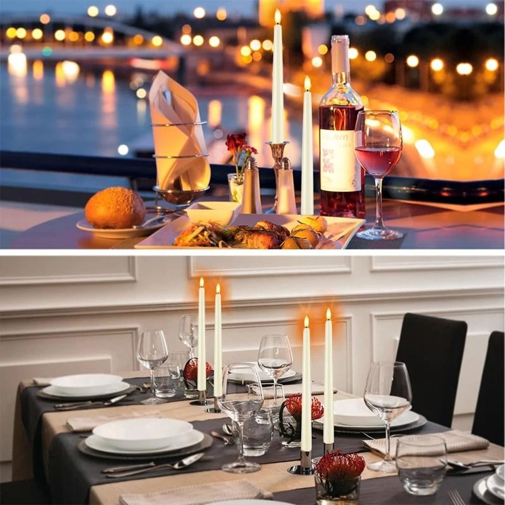 Flameless Taper Candles Battery Operated LED Flickering Candles For Wedding And Home Decor 18