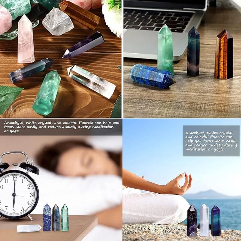 Crystal Wand Point Reiki Healing Crystals Rose Quartz And Amethyst Home Decor 25