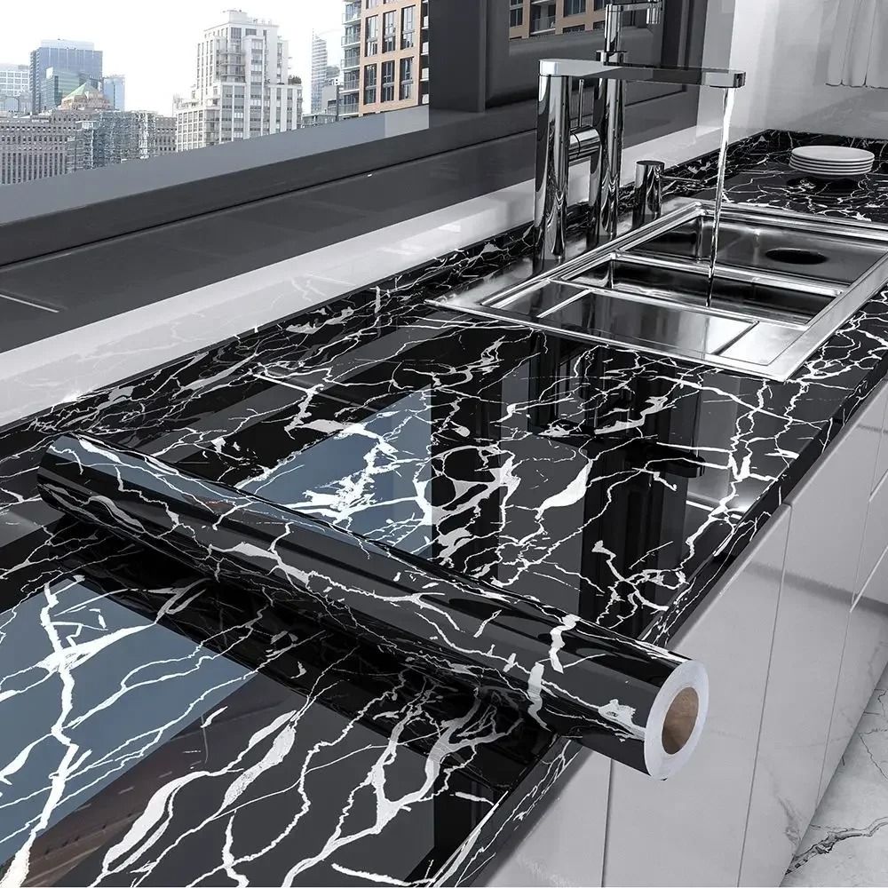 Marble Peel And Stick Wallpaper Waterproof Self Adhesive Contact Paper For Kitchen And Bathroom 0