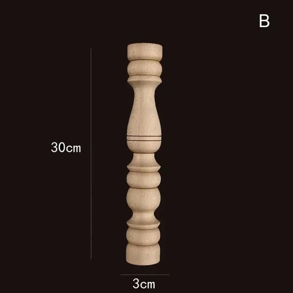 Vintage Carved Wood Spindle Column Decorative Furniture Applique For Cabinet And Home Accent 6